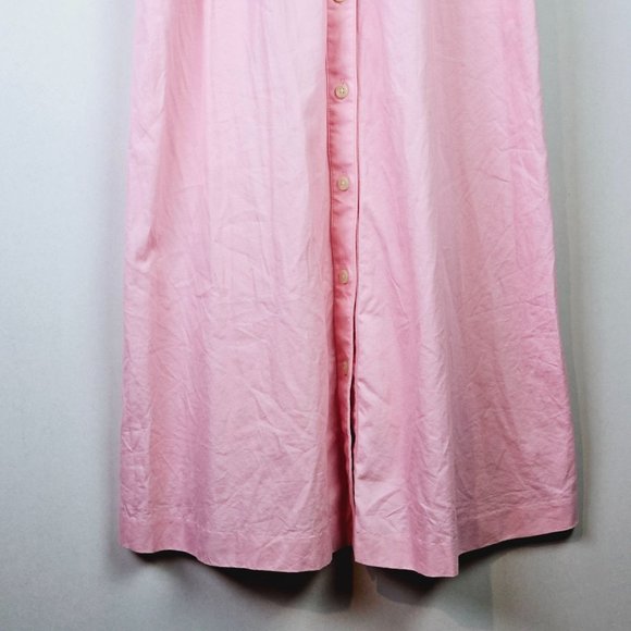Madewell Pink Fleur Bow-Back Midi Apron Dress Sundress Button Hip Pockets, 2 - Picture 5 of 11